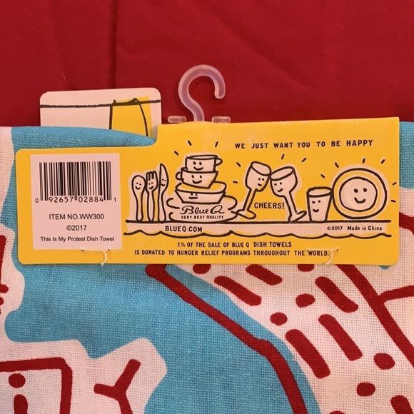 Blue QCotton dish towel - protest bird - Picture 6 of 8